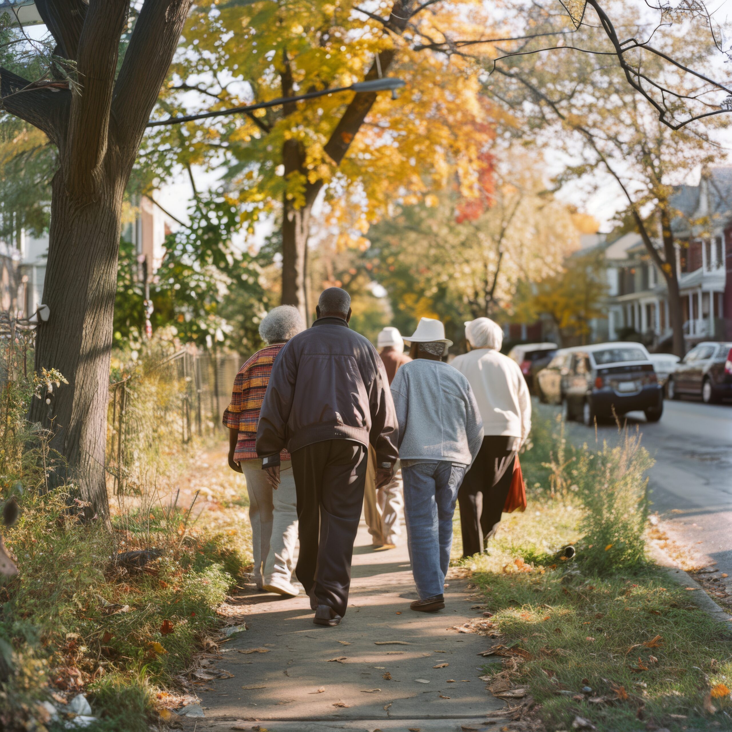 Lifestyle scene from community showing care support from people